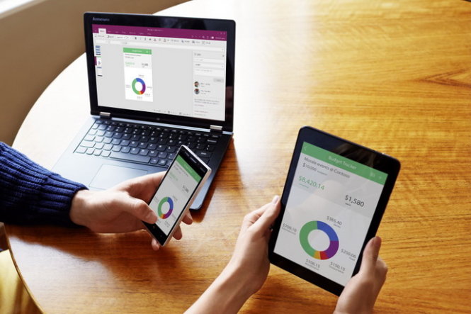PowerApps hoạt động đa nền tảng thiết bị, tạo ra ứng dụng web và di động - Ảnh: Microsoft