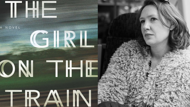 Bìa tiểu thuyết The girl on the train và chân dung tác giả Paula Hawkins - Ảnh: Reuters
