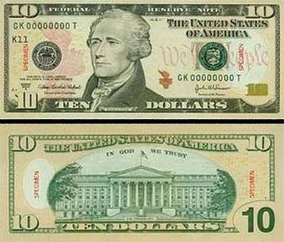 Cùng đến với hình ảnh đồng 10 USD, bạn sẽ thấy sự tinh tế trong thiết kế và sự đa dạng trong đồng tiền của Mỹ với các mệnh giá khác nhau.