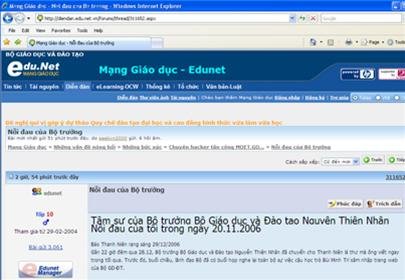 Ảnh chụp website Mạng giáo dục