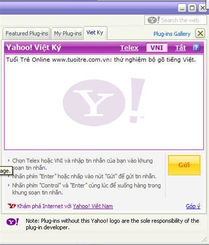 Yahoo Messenger tích hợp bộ gõ tiếng Việt  Tuổi Trẻ Online
