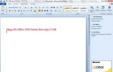 Dùng MS Office 2010 Starter Beta từ ổ USB - Tuổi Trẻ Online