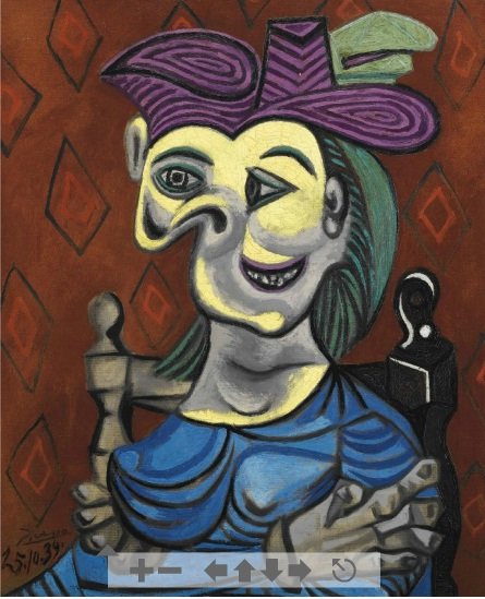 Những ai đam mê nghệ thuật không thể bỏ lỡ bức tranh Femme assise của Picasso với giá trị lên tới 8,5 triệu bảng Anh. Bức tranh đầy tính tượng trưng và nghệ thuật, luôn khiến cho người xem thích thú và tò mò về nghệ thuật của Picasso.