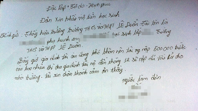 Đơn xin khất nợ