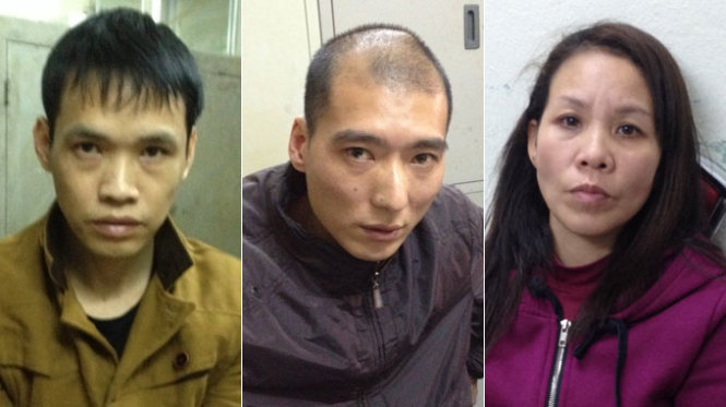 Từ trái sang: Zheng Zhuen, Zheng Ke Xi và Lê Thị Ánh tại cơ quan công an - Ảnh: PC45 - Công an tỉnh Bà Rịa - Vũng Tàu cung cấp