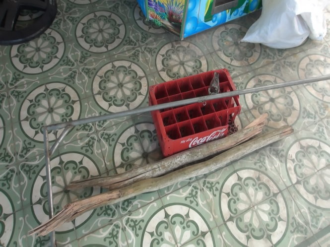 Hung khí của nhóm xin đểu - Ảnh: HOÀI THƯƠNG