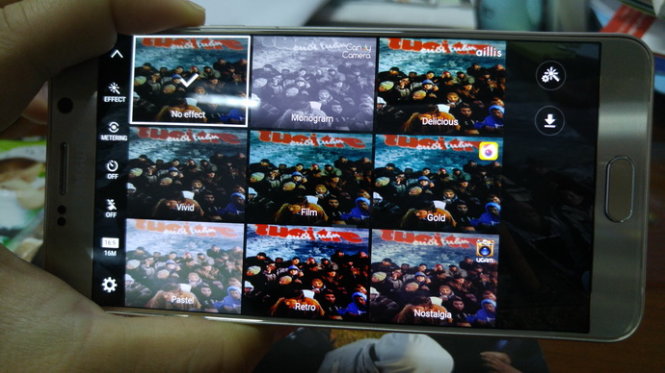 Các bộ lọc (filter) áp dụng trực tiếp lên hình ảnh đang chụp - Ảnh: T.Trực