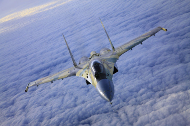 Máy bay chiến đấu Su-35 là phiên bản nâng cấp của máy bay chiến đấu Su-27 của Nga -Ảnh: Sukhoi Comoany