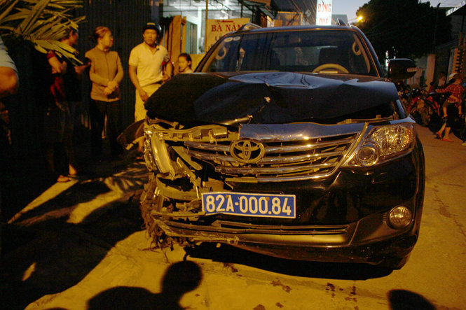 Chiếc xe công vụ do Viện trưởng VKS láu gây tai nạn - Ảnh: Bá Dũng
