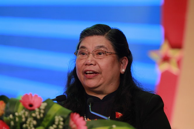 Phó Chủ tịch Quốc hội Tòng Thị Phóng phát biểu tại Đại hội- Ảnh: Nam Trần
