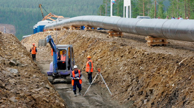 Nga và Trung Quốc hợp tác xây dựng hệ thống đường ống Power of Siberia - Ảnh: RT