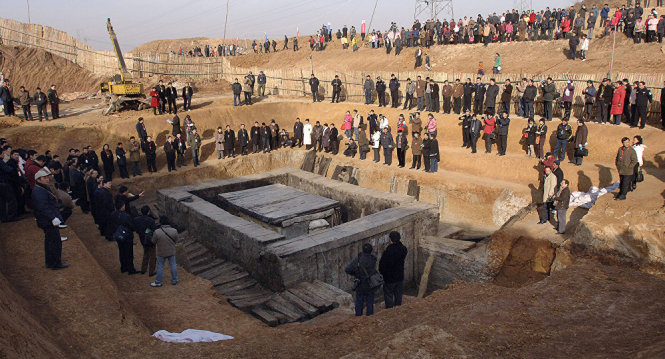 Ngôi mộ của Lưu Hạ được cho là thuộc giai đoạn từ năm 206 trước công nguyên đến năm 24 sau công nguyên, thời Tây Hán - Ảnh: AFP