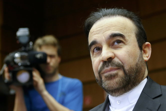 Đại sứ Iran tại Cơ quan Năng lượng nguyên tử quốc tế (IAEA) Reza Najafi  dự cuộc họp của IAEA ở Vienna (Áo) -  Ảnh: Reuters