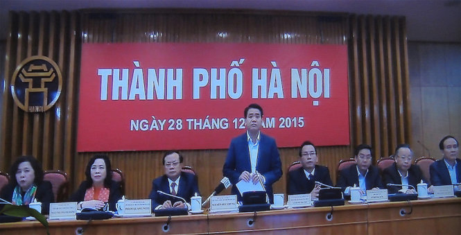 Tân chủ tịch UBND TP Hà Nội phát biểu - Ảnh: V.V.T