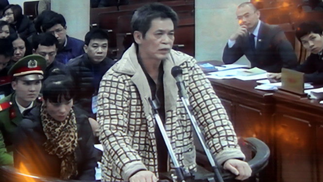 Bị cáo Phạm Thanh Tân nói lời sau cùng trước tòa - Ảnh: T.L chụp màn hình