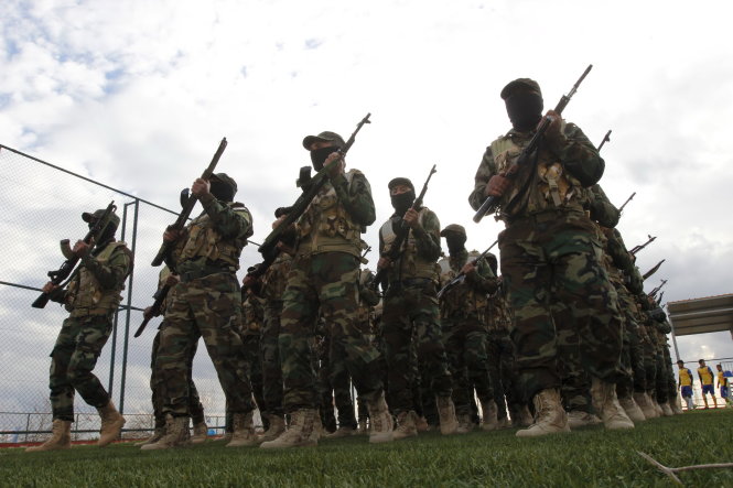 Lực lượng Iraq luyện tập ở Kirkuk - Ảnh: Reuters