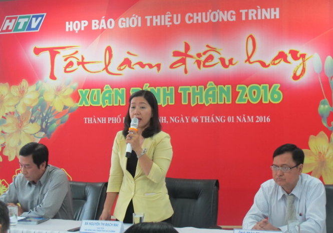 Bà Nguyễn Thị Bạch Mai - chủ tịch hội nông dân TP.HCM phát biểu tại cuộc họp báo - Ảnh: H.Lê