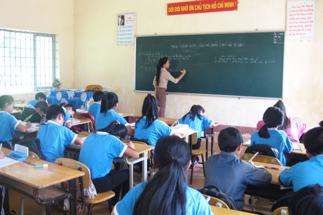 Một lớp học tại Đắk Lắk đã từng theo mô hình VNEN nhưng phải chuyển về phương thức cũ vì vấp phải sự phản đối của phụ huynh - Ảnh: Huyền Trang