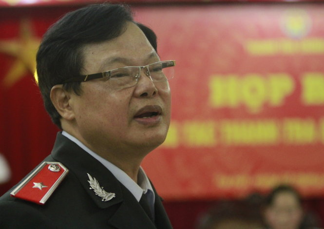 Ông Phạm Trọng Đạt, cục trưởng Cục Chống tham nhũng, tại cuộc họp báo Ảnh: V.V.T.