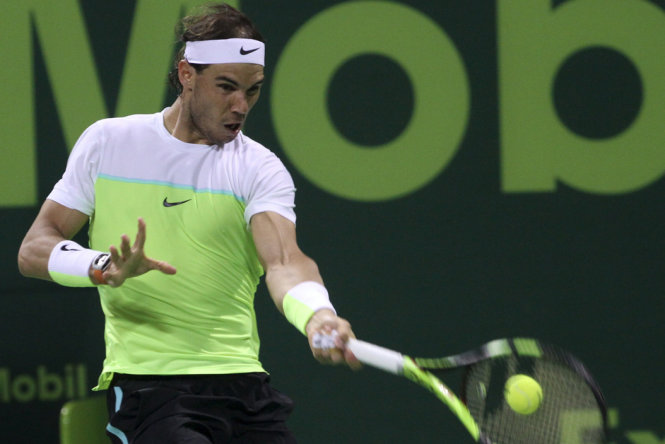 Nadal trong trận thắng Marchenko - Ảnh: Reuters