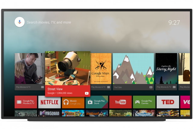 Giao diện nền tảng Android TV trên tivi thông minh - Ảnh: Google