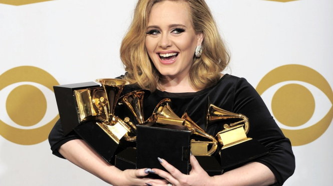 Adele tại lễ nhận giải Grammy năm 2012 - Ảnh: Mashable