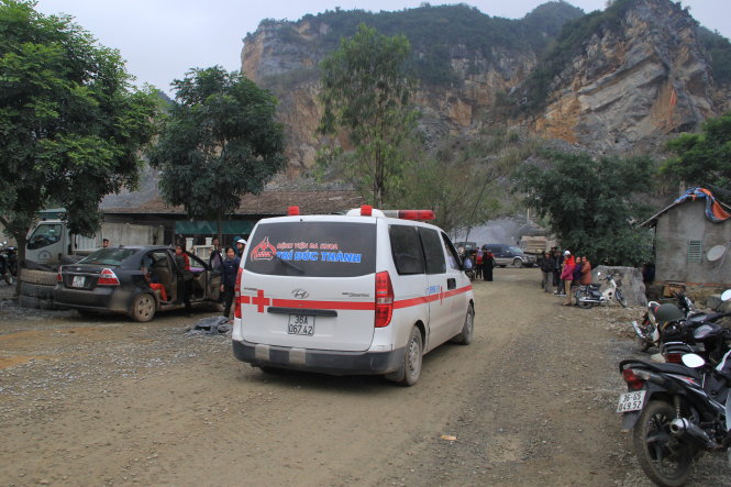 Hiện trường vụ sập mỏ đá ở xã Yên Lâm, huyện Yên Định (Thanh Hóa) - Ảnh: Hà Đồng chụp chiều 22-1.