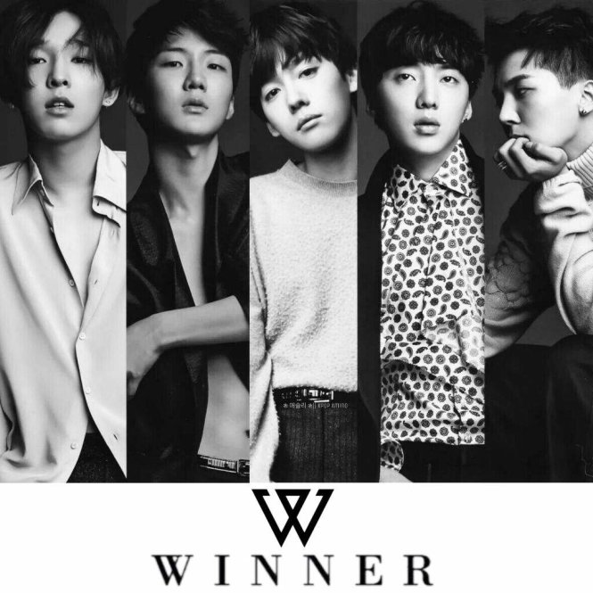 Các thành viên Winner: Nam Taehyun, Lee Seunghoon, Kim Jonwoo, trưởng nhóm Kang Seung Yoon và rapper Song Mino