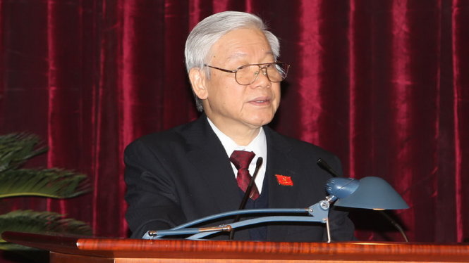 Tổng Bí thư Nguyễn Phú Trọng ra mắt Đại hội