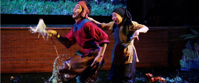 Chương trình Long thành diễn xướng của Nhà hát Chèo Hà Nội được biểu diễn đều đặn trong các ngày Tết Bính Thân - Ảnh: NHCHN