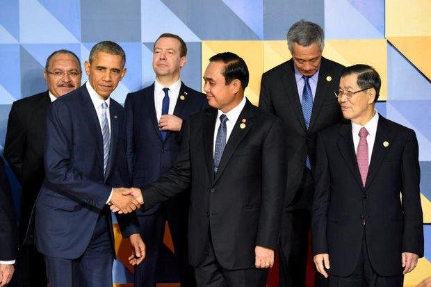 Tổng thống Mỹ Barack Obama dự hội nghị Đông Á tại Hội nghi ASEAN lần thứ 27 ở Malaysia hồi tháng 11-2015 - Ảnh: Bangkok Post