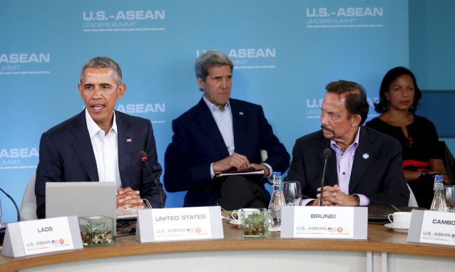 Tổng thống Mỹ Barack Obama phát biểu tại hội nghi Mỹ - ASEAN - Ảnh: Reuters