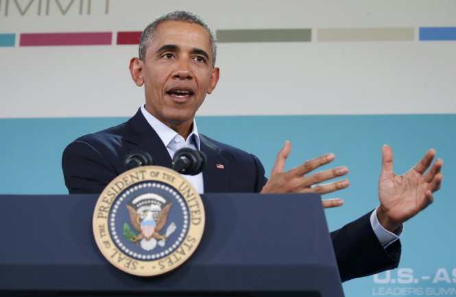 Ông Obama phát biểu trong cuộc họp báo - Ảnh: Reuters