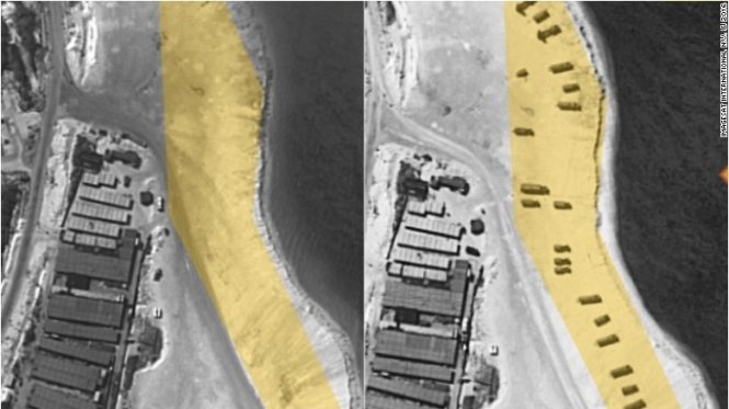Hình ảnh vệ tinh chụp đảo Phú Lâm - Ảnh: CNN