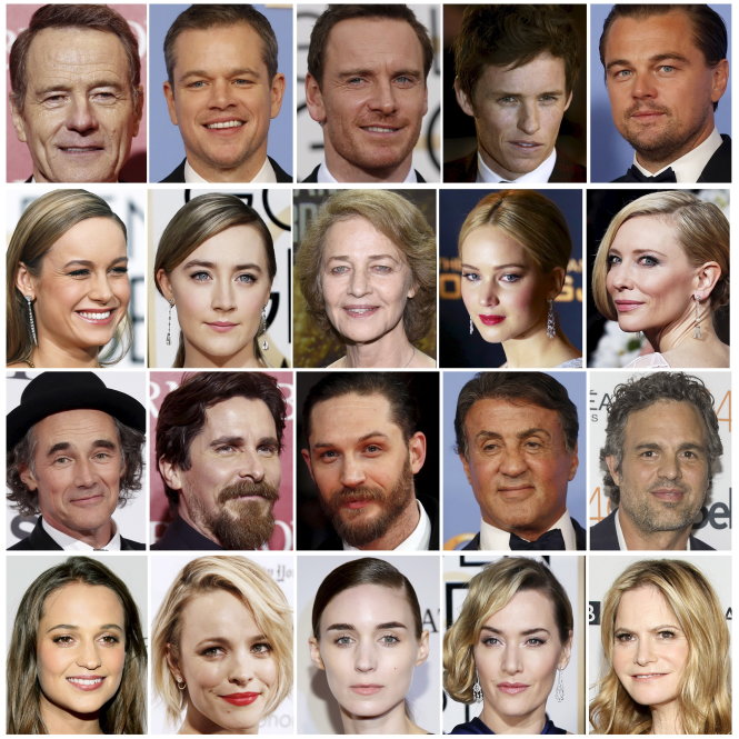 Các nam nữ diễn viên được đề cử giải Oscar năm 2016 - Ảnh: Reuters