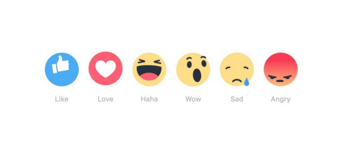 Các nút biểu thị cảm xúc mới bên cạnh nút Like - Ảnh: Facebook