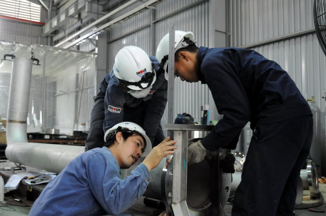 Công nhân làm việc tại trung tâm hạ tầng dành riêng cho doanh nghiệp nhỏ và vừa Nhật Bản (KCN Nhơn Trạch 3, huyện Nhơn Trạch, Đồng Nai) - Ảnh: A LỘC