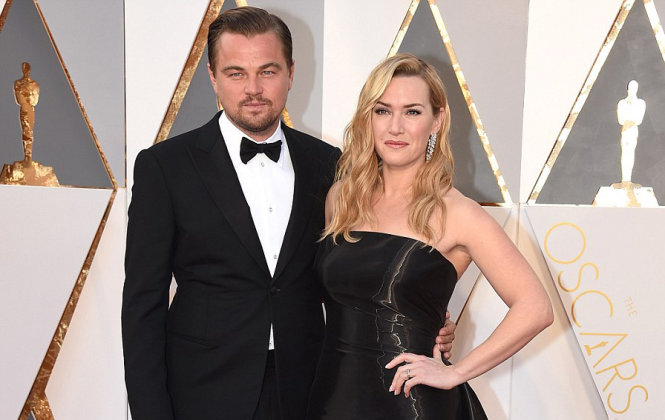 Leonardo DiCaprio và Kat4e Winslet trên  thảm đỏ Oscar 2016.