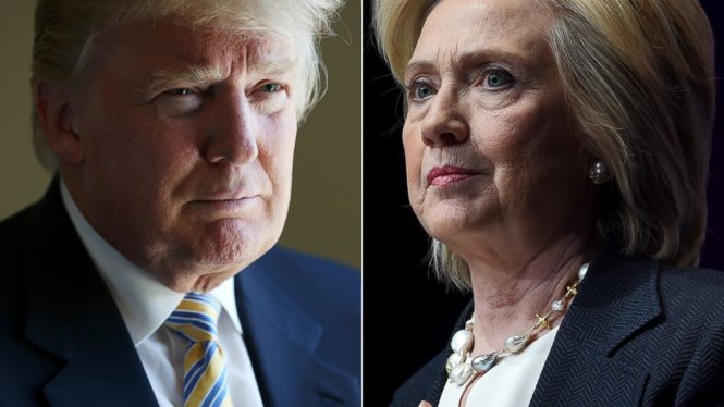 Tỉ phú Donald Trump (trái) và bà Hillary Clinton - Ảnh: Abcnews