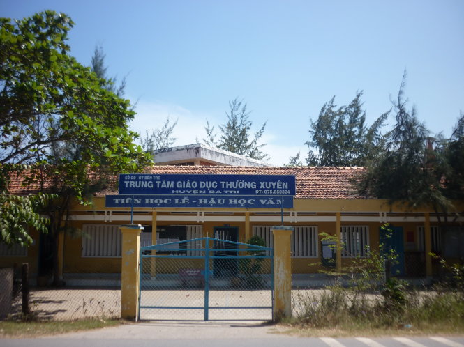 Trung tâm Giáo dục thường xuyên huyện Ba Tri, nơi xảy ra tiêu cực trong thu chi tài chính - Ảnh: M.Trường