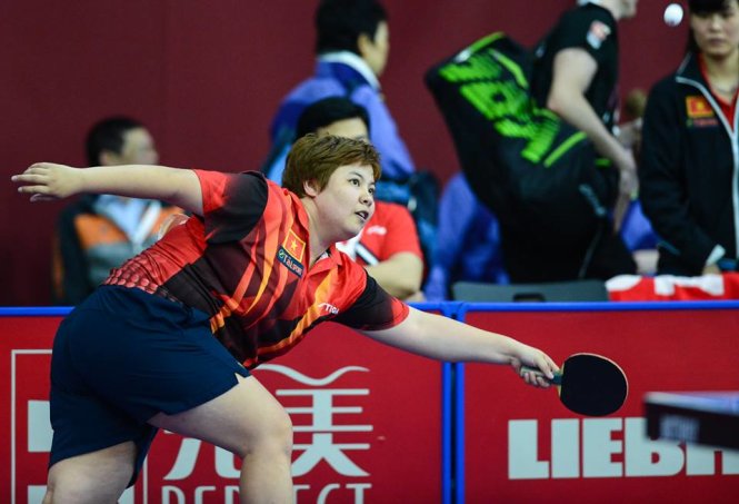 Do ít kinh nghiệm thi đấu, Mai Hoàng Mỹ Trang lúng túng trước lối đánh của các tay vợt châu Âu - Ảnh: Đ.Thuận
