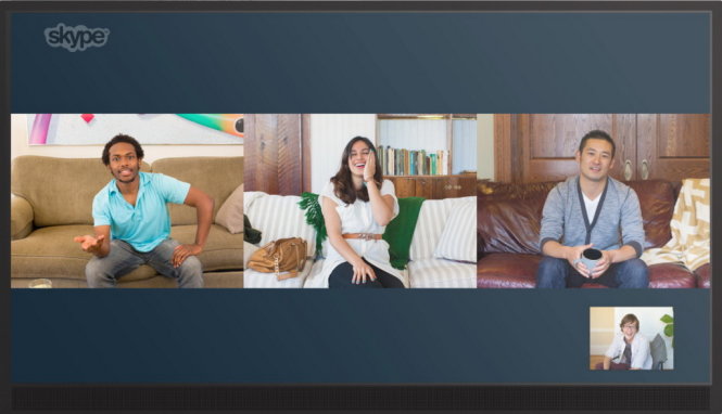 Skype trên TV cho phép hội thoại video nhóm - Ảnh: Skype