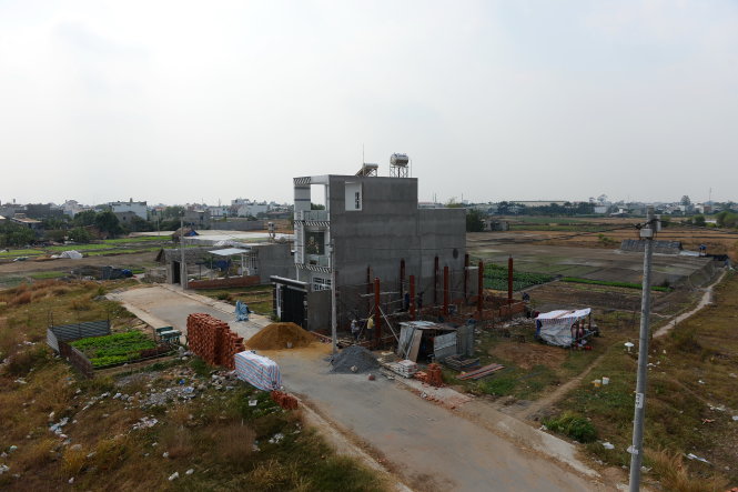 Các thửa đất được UBND huyện Hóc Môn cho phân nền tách thửa xây nhà tại xã Thới Tam Thôn - Ảnh: Hữu Khoa