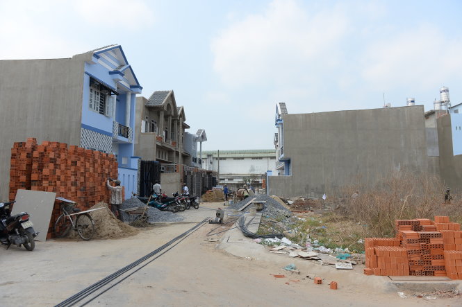 Các thửa đất được UBND huyện Hóc Môn (TP.HCM) cho phân nền, tách thửa xây nhà tại xã Thới Tam Thôn g- Ảnh: Hữu Khoa