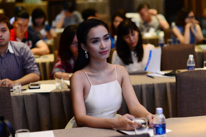Ca sĩ Ái Phương tham dự họp báo - Ảnh: Quang Định