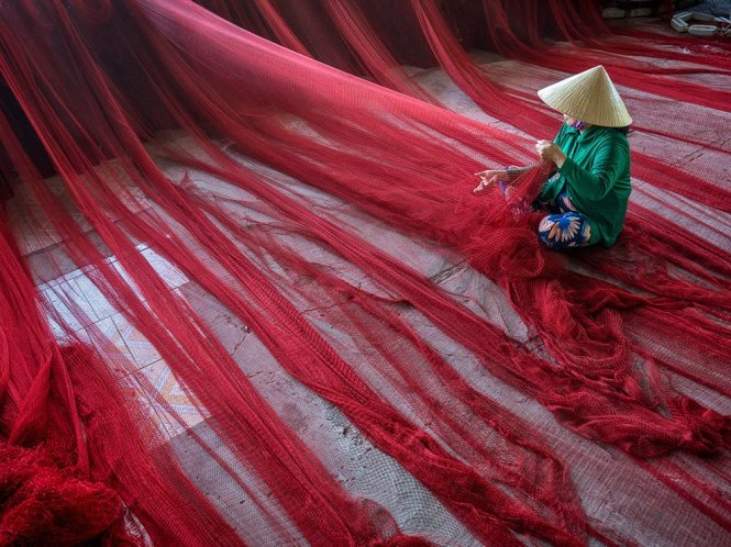 Bức ảnh Vá lưới của Phạm Tỵ gây tranh cãi trên National Geographic