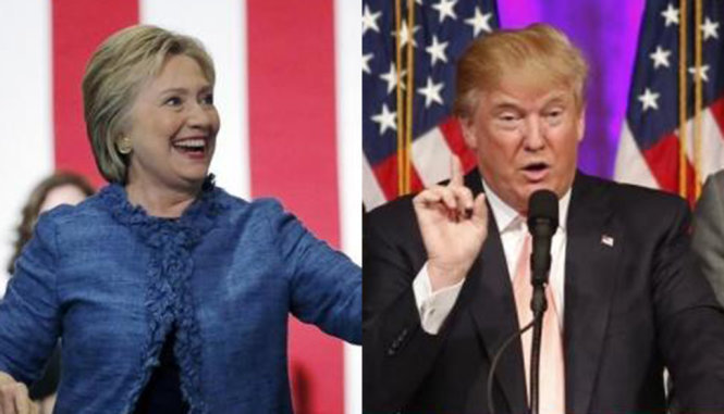 Bà Hillary Clinton (trái) và ông Donald Trump - Ảnh: Reuters