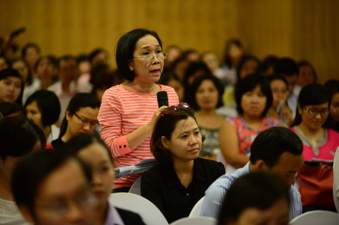 Bà Trần Lệ Thu, kế toán trưởng Công ty TNHH thương mại Hòa Thuận, đề nghị Bộ Tài chính phải trả lãi trong thời gian “ngâm” tiền hoàn thuế của doanh nghiệp như quy định - Ảnh: Quang Định