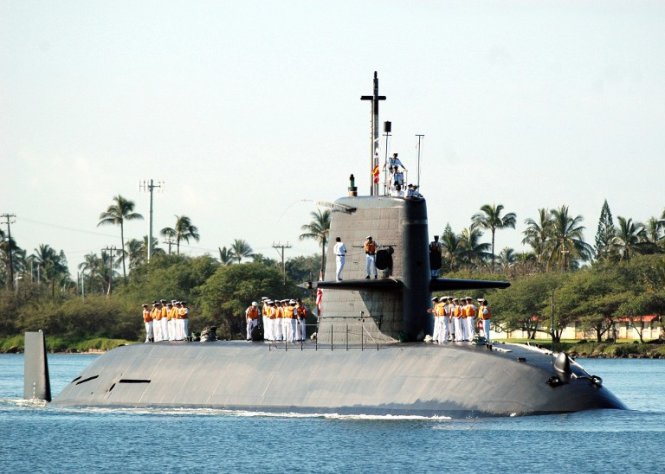 Tàu ngầm Oyashio của Nhật Bản - Ảnh: AFP