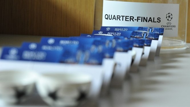 Các lá thăm tại vòng tứ kết Champions League. Ảnh: UEFA
